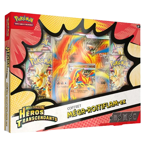 Coffret Méga-Roitiflam EX – ME02.5 Méga-Évolution : Héros Transcendants (FR)