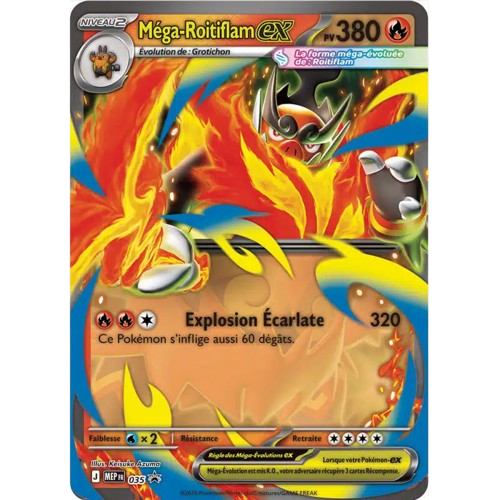 Coffret Méga-Roitiflam EX – ME02.5 Méga-Évolution : Héros Transcendants (FR)