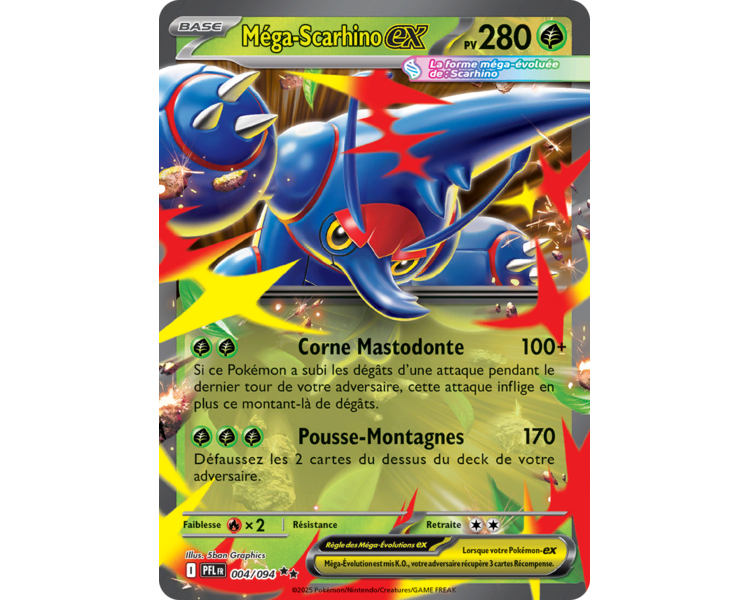 Méga-Scarhino Ex - 004/094 - Pokémon (Flammes Fantasmagoriques).