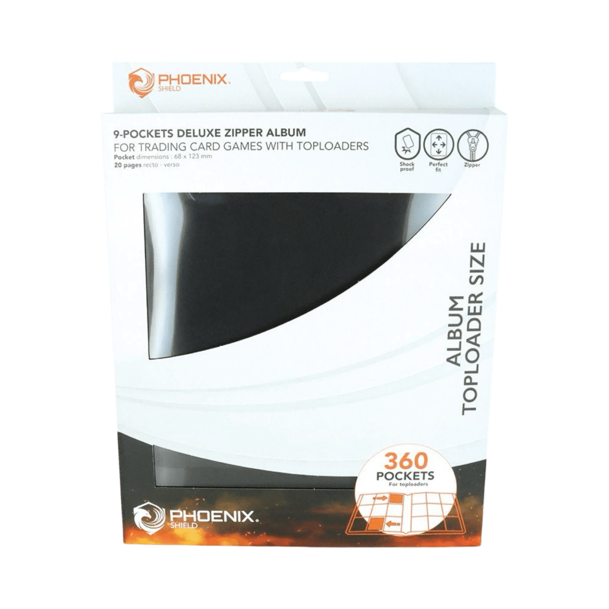Classeur Zip Deluxe Noir pour Toploader Phoenix Shield 360 pochettes